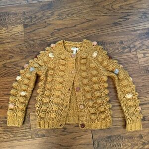 Matilda Jane Tan Knit Cardigan with Pink Button